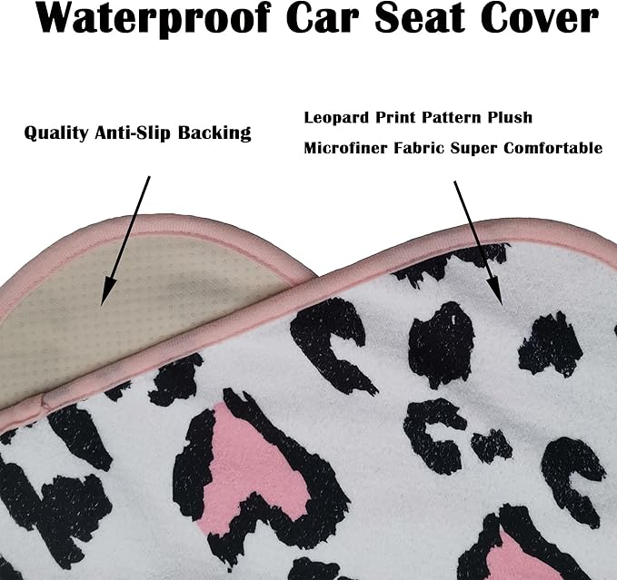 LoyaGour Car Seat Cover Protector Front Seats,for Gym Workout,Running,Swimming,Beach and Hiking,Waterproof Sweat Towel Bucket Seat Covers for Cars SUV Trucks (Leopard Print, 2Pcs)