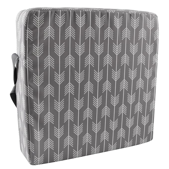 Dining Chair Heightening Cushion Portable Dismountable Adjustable Highchair Booster for Baby Toddler Kids Infant Washable Thick Chair Seat Pad Mat (Grey Arrow)