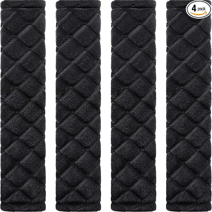 Tatuo 4 Pack Seat Belt Cover Extra Long Seat Belt Pads for Car Soft Comfort Shoulder Strap Covers Harness Pads Helps Protect Your Neck and Shoulder(19.7 Inch,Black)