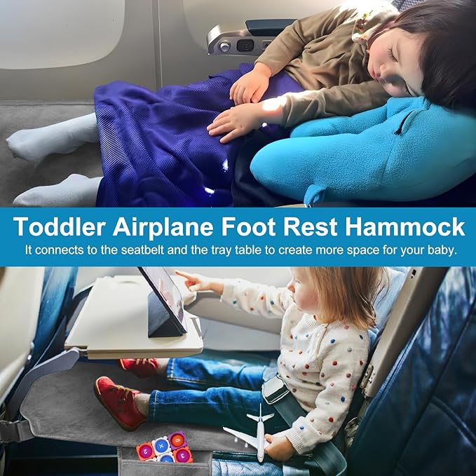 COZYBONDER Toddler Airplane Bed & Travel Essentials - Kids Airplane Seat Extender, Portable Plane Bed for Flights