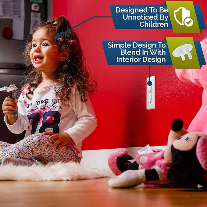 Outlet Covers Baby Proofing (32 Pack) By Wappa Baby | Safe & Secure Electric Plug Protectors | Sturdy Childproof Socket Covers For Home & Office | Easy Installation | Protect Toddlers & Babies | White