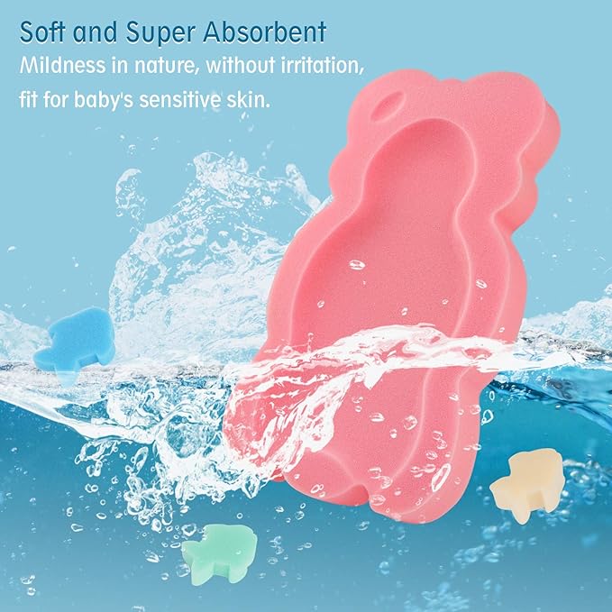 Baby Bath Cushion Infant Bath Mat, Pad & Sponge for Toddler, Infant & Newborn (Pink-Style4)