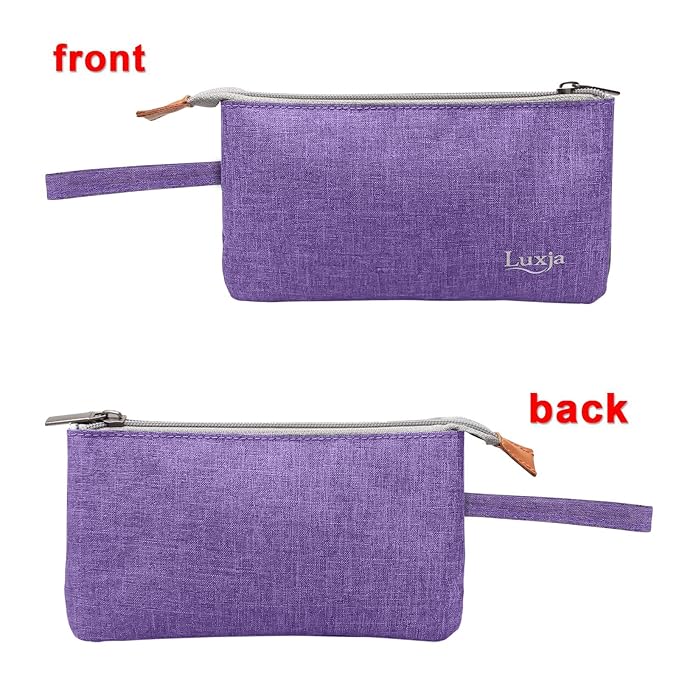 LUXJA Essential Oil Carrying Bag - Holds 9 Bottles (5ml-15ml, Also Fits for Roller Bottles), Portable Organizer for Essential Oil and Small Accessories, Purple