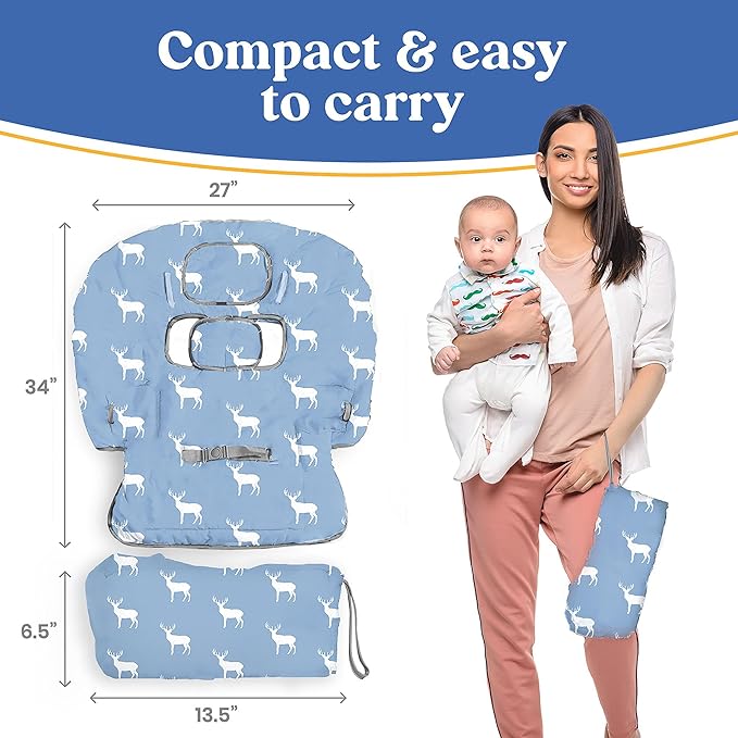 PILLANI Shopping Cart Cover for Baby, High Chair Cover for Restaurant Seat - Grocery Cart Cover for Baby Girl and Boy, Comfortable Cotton Buggy Covers for Babies - Padded Toddler Shopping Cart Cover