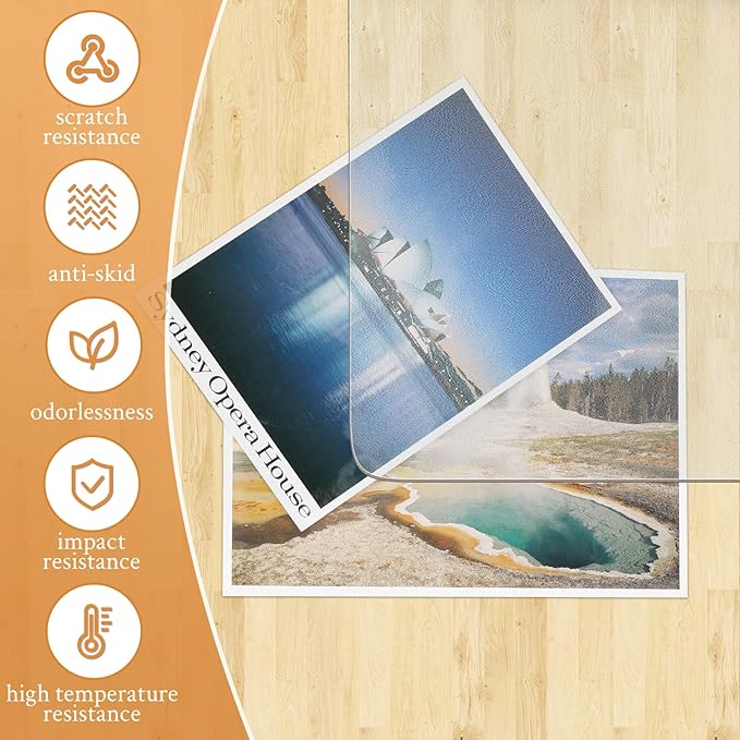 KMAT Office Chair Mat,Easy Glide Hard Wood Tile Floor Mats,Chair Mat for Home Office Rolling Chair,Heavy Duty Floor Protector -Anti-Slip-45 x53 Rectangular