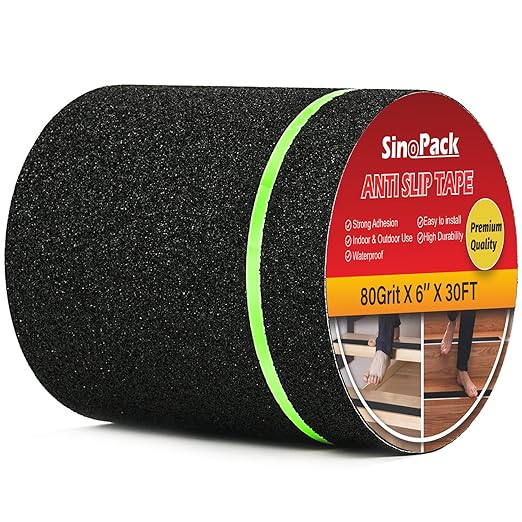 Anti Slip Tape (Glow in The Dark Stripe, 6IN X 30FT)