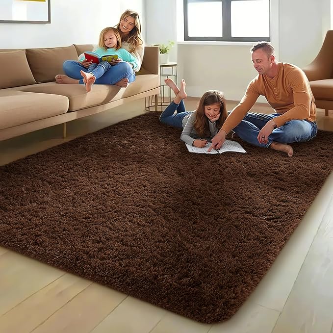 Ophanie Area Rugs for Bedroom Living Room,Color Brown,Size 5' x 8',Shape Rectangular