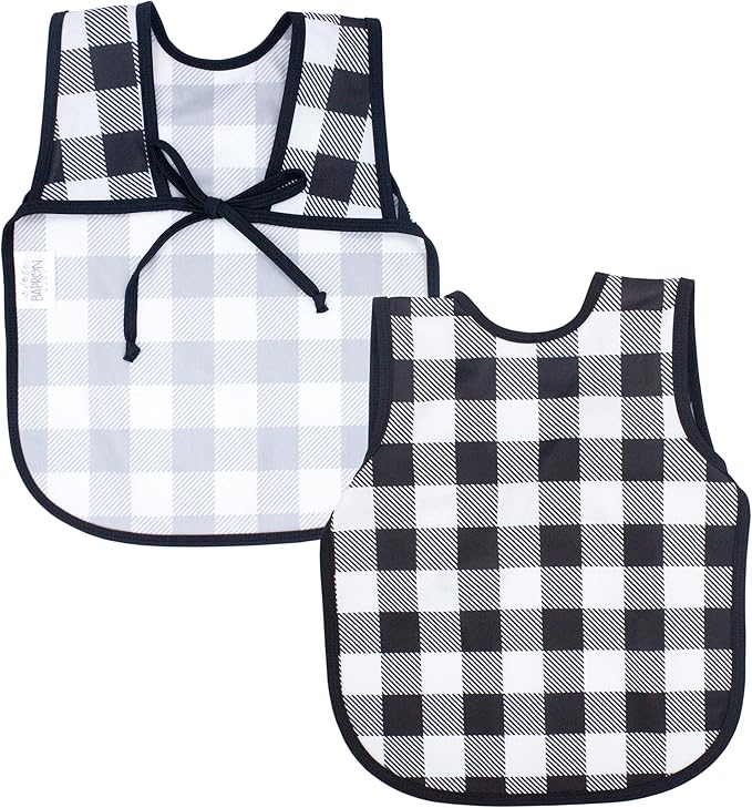 BapronBaby Animal Prints Bapron - No Neck Tie Safer Bib - Baby & Toddler - Soft Waterproof - PVC, BPA & Phthalate Free - 6m+