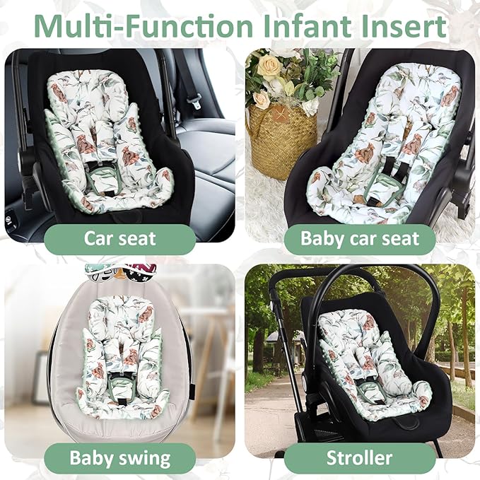 TANOFAR Car Seat Head Support Baby - Infant Car Seat Insert for Newborn Girls Boys - Soft Carseat Head Support for Infant - Newborn Carseat Insert for Car Seats, Strollers, Swings, Bouncer (Animal)