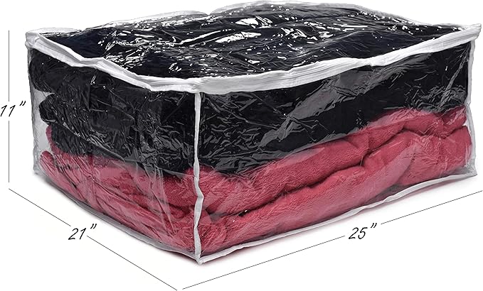 Handy Laundry Comforter Storage Bag – Large 90L Clear Zippered Organizer for Blankets, Bedding, Clothes & Pillows, Durable Plastic Storage for Closet, Moving, Under Bed – Dust & Moisture Protection