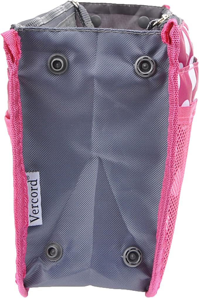 Vercord Purse Organizer Insert for Handbags Bag Organizers Inside Tote Pocketbook Women Nurse Nylon 13 Pockets Rose Dot Large