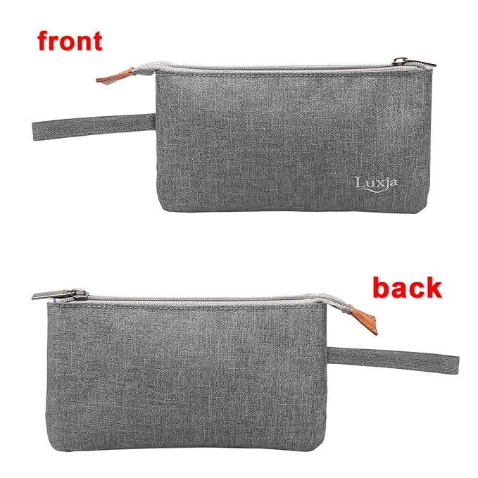 LUXJA Essential Oil Carrying Bag - Holds 9 Bottles (5ml-15ml, Also Fits for Roller Bottles), Portable Organizer for Essential Oil and Small Accessories, Gray