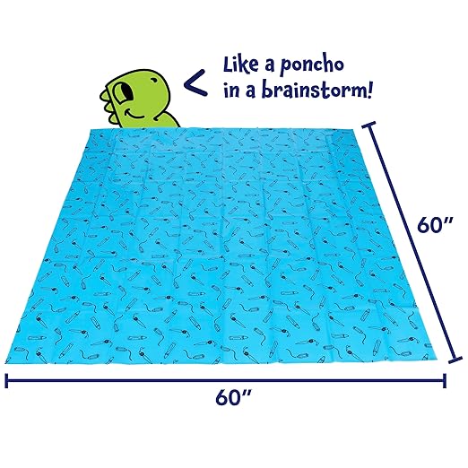 Ready 2 Learn Messy Mat | Protect Tables and Floors While Crafting | Washable High Chair Mat | Waterproof | Reusable and Lightweight | 60”L x 60”W