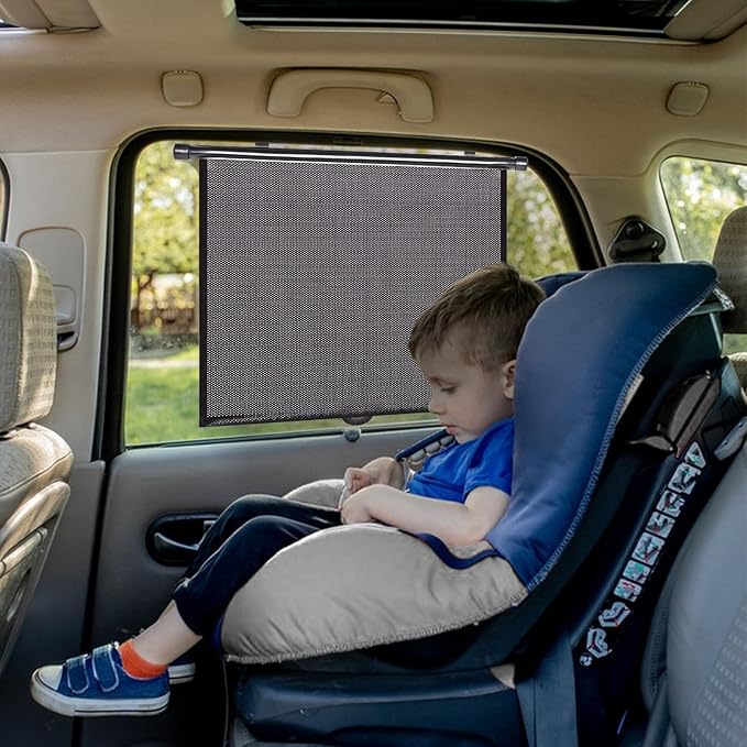 PLTCAT 2 Pack Extra Large Car Sun Shade Side Window for Baby, Roller Vehicle Shades Sun Protection Shade for SUV Truck Side Window(Extra large-20''x22'')