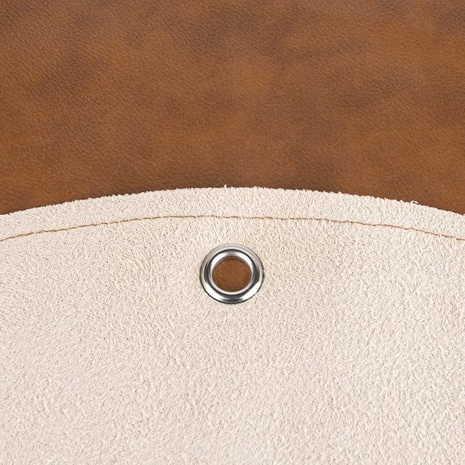 Linkidea Vegan Leather Splat Mat for Under High Chair - Floor Protector for Kids, Reusable Infant Food Splash Spill Mat, Portable Picnic Blanket Outdoor (Brown)