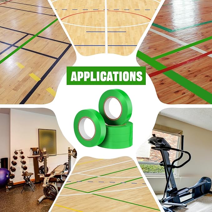 Frienda Floor Vinyl Tape 1/2inch Floor Marking Court Tape Outdoor Playing Field Marking Equipment for Social Distancing Gyms, Athletics, Equipment