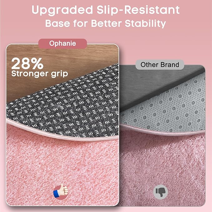 Ophanie Area Rugs for Bedroom Living Room,Color 5- Pink,Size 6',Shape Round
