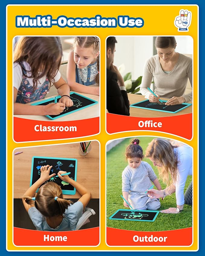 TEKFUN LCD Writing Tablet for Kids, Teen Girl Boy Gifts Ideas, Educational Toys for Boys 8 7 6 5 4 3 Year Old, Drawing Board for Kids Adults (15in Blue)