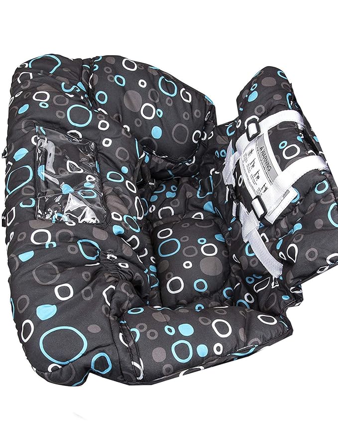 Premium Shopping Cart Cover & High Chair Cover, Easy Install, Harness System, Soft Comfort Cushioning, Universal Size (Black)