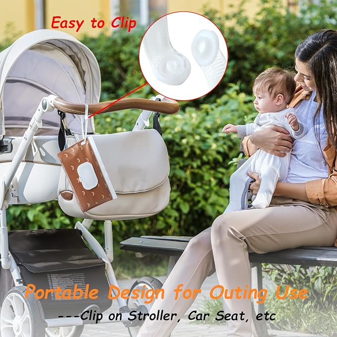 4 Pack Wipes Dispenser, ON The GO, Seposeve Portable Baby Wipe Case, Refillable Baby Wipes Container, Wipe Holder, Keeps Wipes Fresh, Reusable Wet Wipe Pouch for Outdoor Outing, Camping, Hiking.