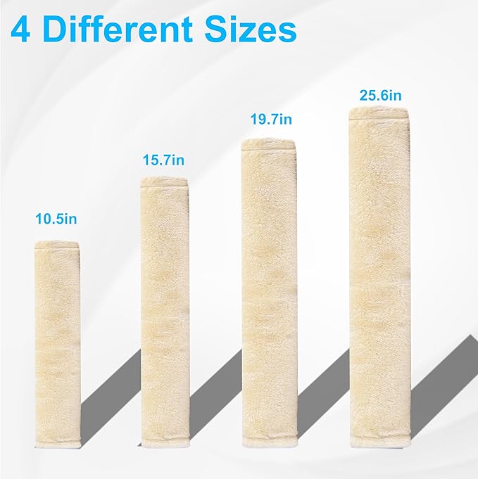 Amooca Soft Faux Fur Universal Fit Seatbelt Cover Car Truck SUV Airplane Seat Belt Shoulder Pad for Carmera Backpack Straps Neck Cushion Protector Extra Long 15.7in Beige