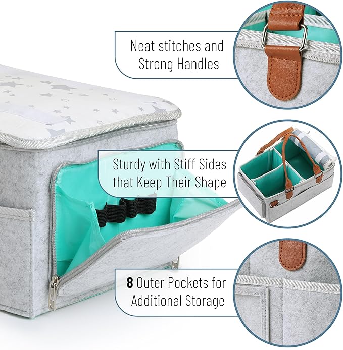 Mr. Pen- Baby Diaper Caddy Organizer with Lid, Baby Organizer, Diaper Caddy with Lid