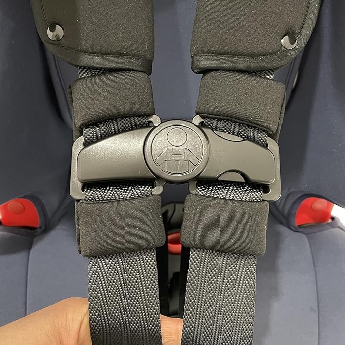 Universal Child Car Seat Chest Harness Clip Universal Safer Belt Clip Buckle Lock Stroller Chest Clip Adjustable Guard for Baby and Kids (Chest Clip and Pad Set-Black)