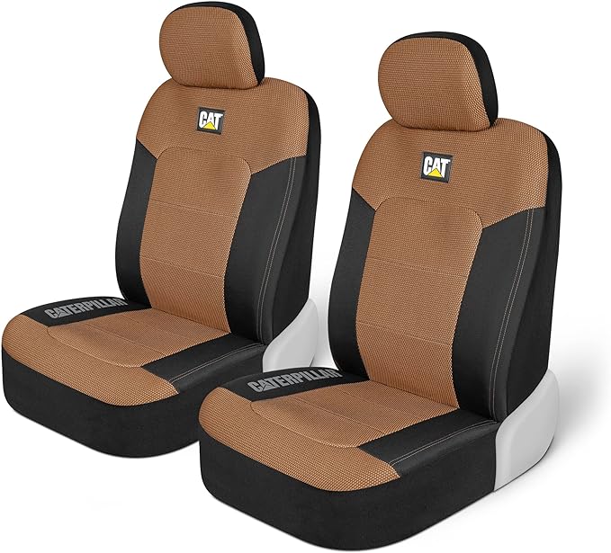 Cat® MeshFlex Automotive Seat Covers for Cars Trucks and SUVs (Set of 2) – Beige Car Seat Covers for Front Seats, Truck Seat Protectors with Comfortable Mesh Back, Auto Interior Covers