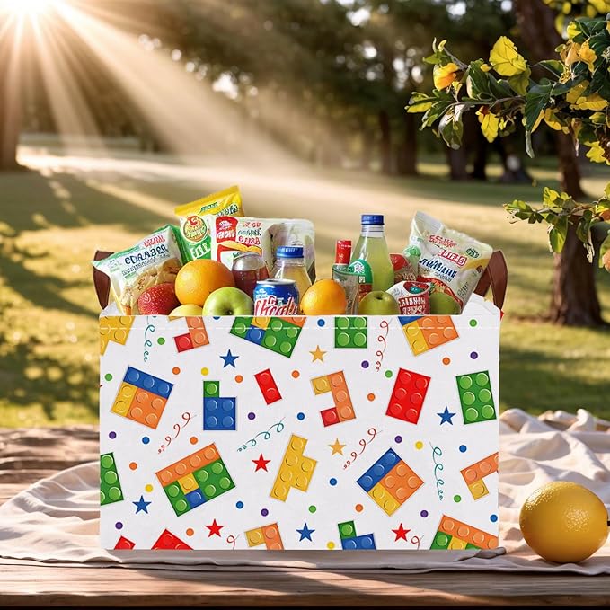 ASKETAM Kid Cute Nursery Storage Basket Baby Toy Clothes Storage Bin Playroom Bedroom Decor Basket(Building Blocks)