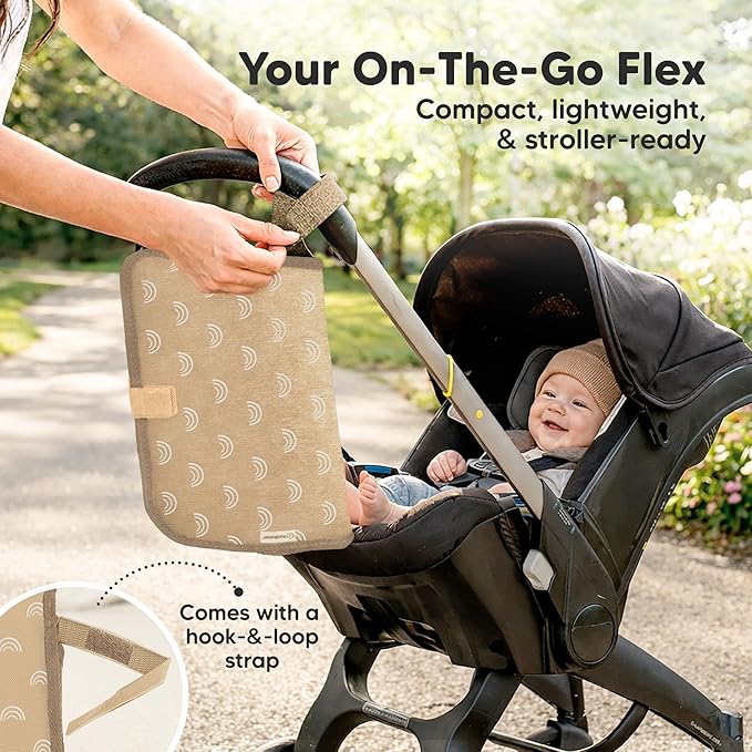 KeaBabies Portable Changing Pad for Baby, Travel – 26 x 21 Wipeable, Waterproof, Foldable Baby Diaper Changing Mat for Diaper Bag, Caddy, Car, Bed, Newborn, Compact Changer Mat Station (Rainbow)