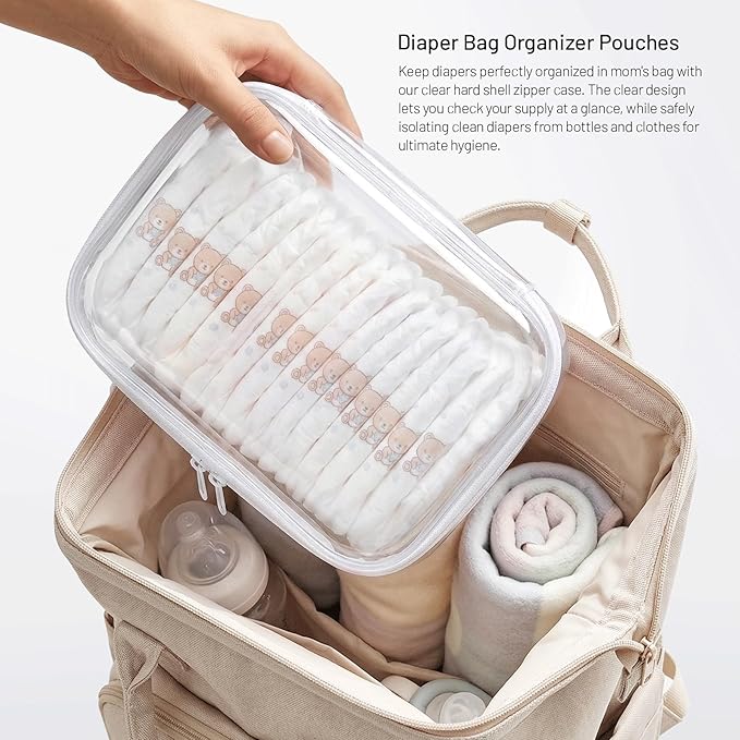 2 Pack Travel Toiletry Bags,Large Toy Storage Bags,Clear Hard Shell Zipper Case,Waterproof Toys Storage and Organizer Bags for Puzzles,Board Game,Cosmetics,Reusable Organizer Bags for Snacks