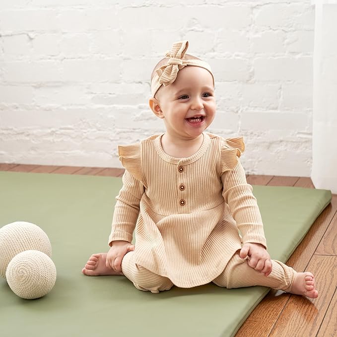 Stylish Padded Baby Play Mat for Your Boy or Girl - Extra Thick & Super Soft Vegan Leather Floor Mat Creates A Safe Play Area for Little Ones - A Beautiful Playmat that Fits Nicely Into Any Playroom