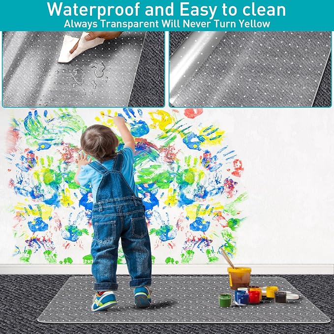 Office Chair Mat for Carpet: 48"x36" Clear Desk Chair Mat for Carpet Floor, Computer Mat for Low Carpeted Floors,Thick and Sturdy Protector, Rug Pad for Rolling Chairs Office Work Gaming