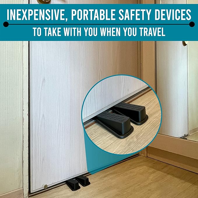 Door Wedge Stopper Door Stops for Floor-Door Stop Wedge Rubber Door Stop Pack of 6 Door Stopper Wedge(Black) Easy Solution for Hotel Home Office Residential Commercial Use