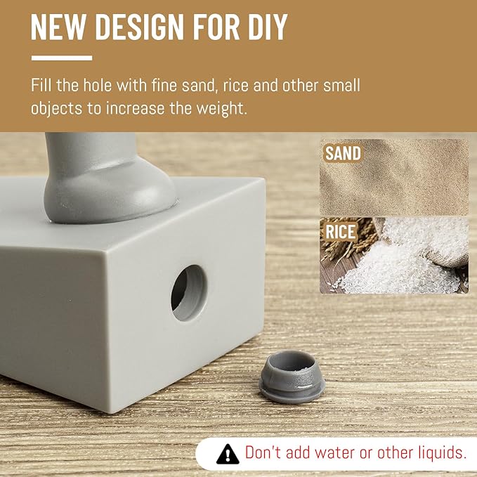 Cute Door Stop, Decorative and Sturdy, Decorative Door Stop, Lower Front Wedge Suitable for More Doors, Gray(Patented)