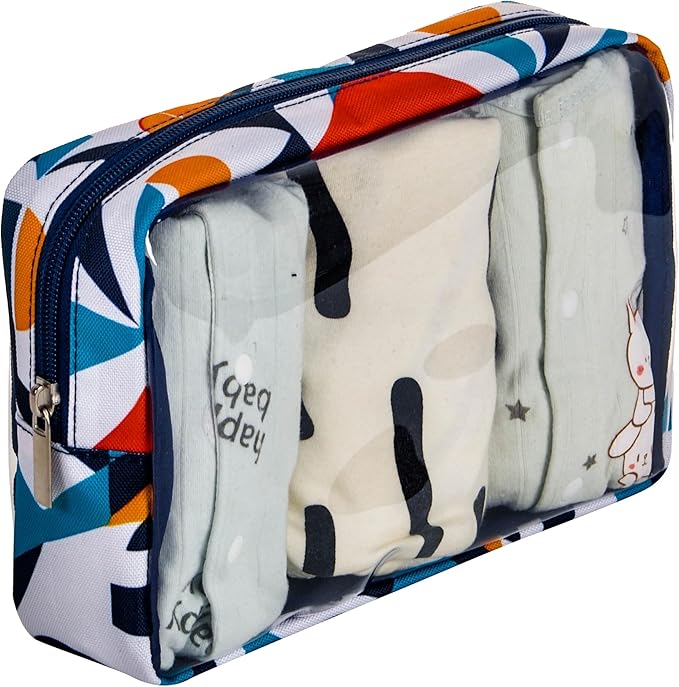 Remobia Hicol TSA Approved 5-Piece Diaper Bag Organizer Pouch Set Clear Waterproof TPU Kids Toiletry Storage Set Travel Packing Clutch Cube Bags for Baby Nursing