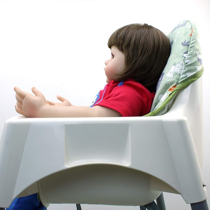 ZARPMA Cotton Seat Covers for IKEA Antilop Highchair,Cotton Surface and Padded,Forest Pattern Foldable Baby Highchair Cover for IKEA Child Chair Cushion (Green Forest)