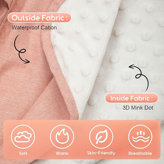Waterproof Car Seat Cover Baby, 3D Mink Dot Infant Car Seat Cover with 2 Breathable Vents, Universal Carseat Canopy for Girls Boys, Baby Carrier Cover for All Seasons, Protect from Sunlight Rain