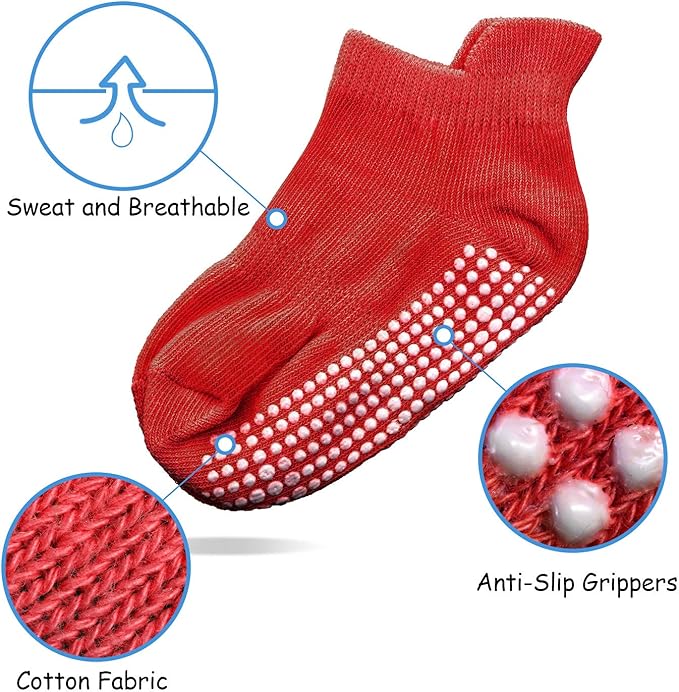 Geyoga 12 Pairs Baby Crawling Anti Slip Knee Pads and Baby Anti slip Socks Toddler Knee Protector