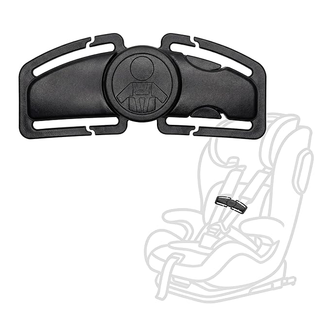 Anti Escape Car Seat Buckle Guard & Chest Harness Clip Lock - Child Safety Buckle Lock for Kids, Toddler, Stroller and Car Seat Belt (Style A, Black 1 Pack)