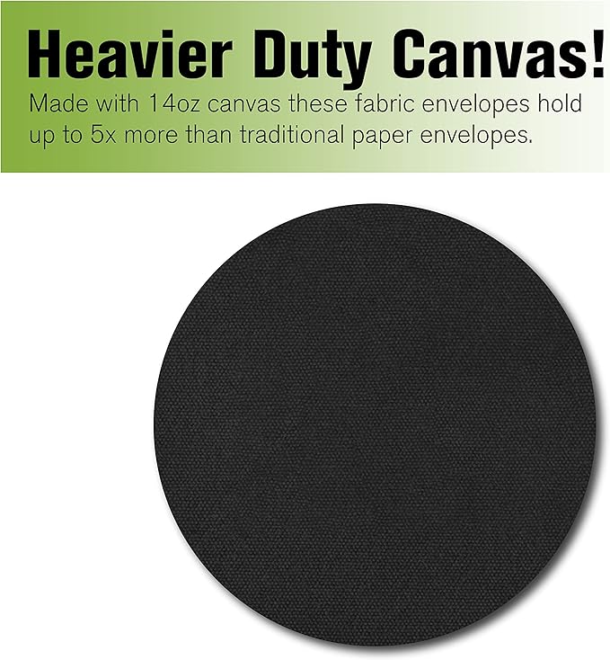 BankSupplies Canvas Interoffice Mailer, 14 oz. - 14W x 11H - Black - Transit Bag - Large Zipper Bag with Grommet - Use with Padlock or Zip Tie for Security - Interoffice Mail Bag