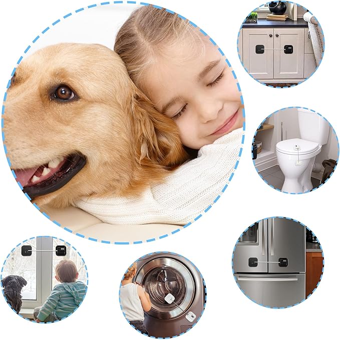 AIXIAOYA 2 Pack Refrigerator Lock Fridge Locks for Kids Keyless Child Safety Cabinet Locks for Cabinets Closets Drawers Window Electrical Appliances Locks