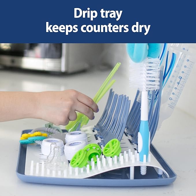 Dr. Brown's Folding Baby Bottle Drying Rack for Easy Storage - Dry Nipples, Pacifiers and Other Baby Essentials, BPA Free