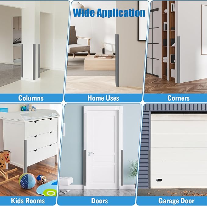 Wall Corner Edge Protector 4 Pack,1.57x1.57x23.62x0.28 inch Soft Baby Proof Corner Guards for Sharp Edges, Self-Adhesive Corner Protectors for Home, Kindergarten,Thickness-7mm(0.28 in)