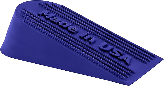 Large Rubber Door Stopper Made in USA - Door Stop Wedge for Carpet, Tile, or Concrete Floor, Door stoppers for Bottom of Door -Heavy Duty for Commercial & Home Use - 6.5 x 2.75 x 1.9 Inches - Blue