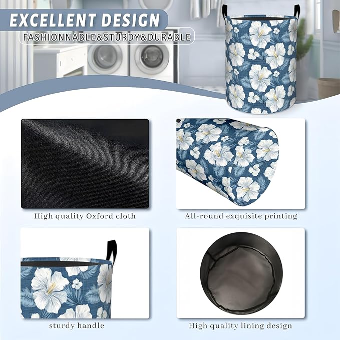 Relaxed Sloth in Lush Green Forest Laundry Basket with Handles, 19.7"x15.7" Clothes Foldable Laundry Hamper Organizer for Dorm Nursery Bedroom Bathroom Decor, Toy Storage Bin for Kids