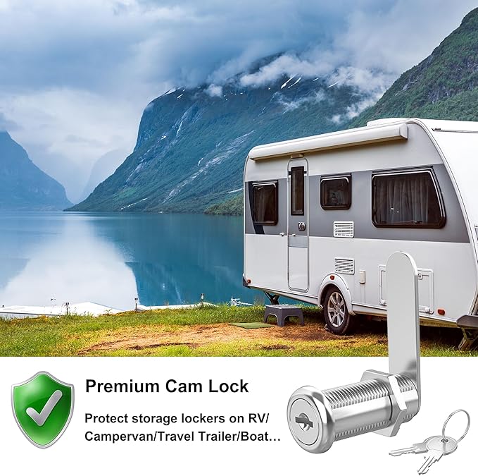 6 Pcs Cabinet Locks with Key, 1-1/2'' Cam Lock Keyed Alike Fit 1-3/8'' Max Panel, Mailbox Lock with Keys Secure Drawer RV Storage Locks, Zinc Alloy