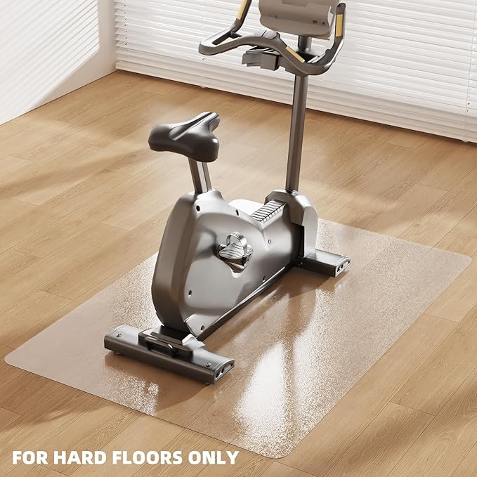 SALLOUS Chair Mat for Hard Floors, 50" x 60" Office Chair Mat for Hardwood Floor, Slip Resistant Floor Protector Desk Mat for Home Office, Waterproof Vinyl Floor Mat for Gaming Chairs (Clear)