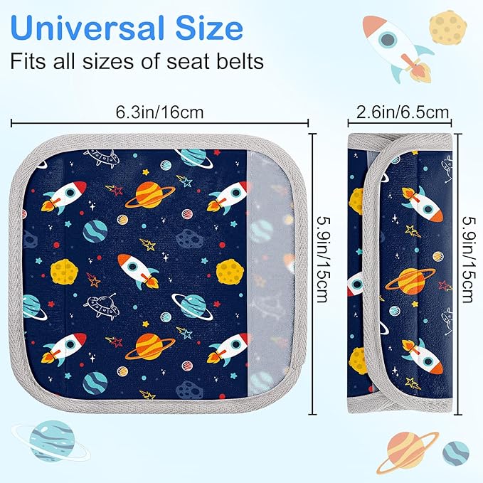 Seat Belt Cover Pad for Baby, Soft Seatbelt Cushion Covers for Kids 2Pcs Car Seat Strap Shoulder Pads for All Car Seats, Stroller, High Chair