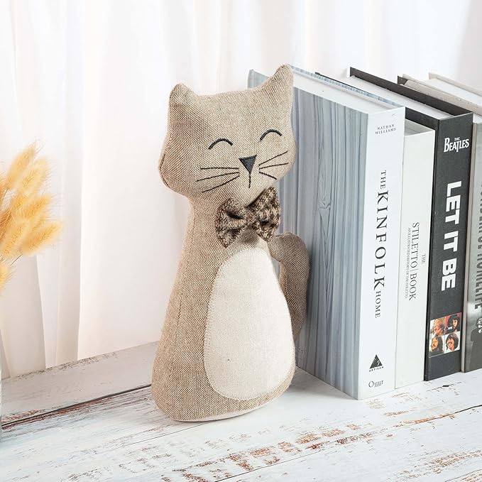 Marwood Cute Door Stopper Decorative Door Stops for Home and Office, Cat Weighted Interior Doorstop Fabric Stuffed Animal Door Stopper Floor Decorative